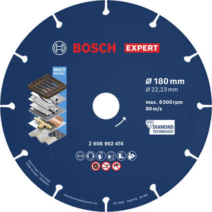 Diamantový řezný kotouč Bosch EXPERT na kov 180 mm.